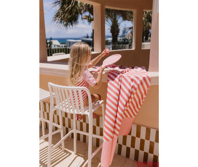 Toalla Playa Microfibra Stripes Bloom & Blush Personalizable