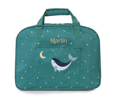 Borsa Spiaggia Anti Sabbia Teal Whale Personalizzabile