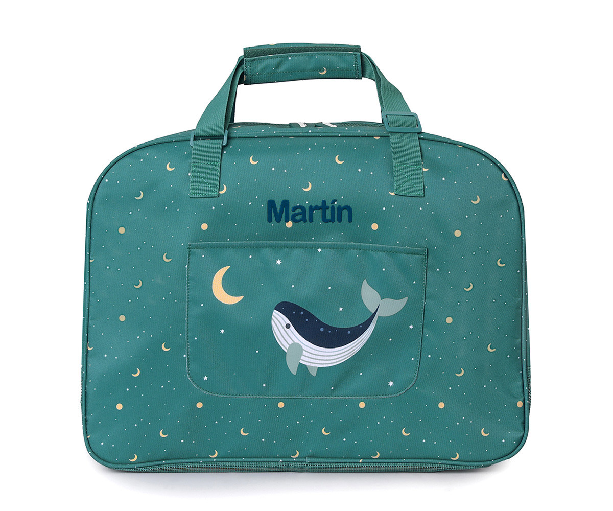 Borsa Spiaggia Anti Sabbia Teal Whale Personalizzabile