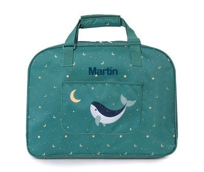 Borsa Spiaggia Anti Sabbia Teal Whale Personalizzabile