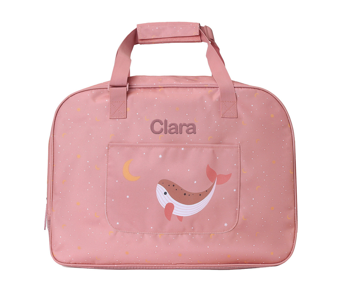 Borsa Spiaggia Anti Sabbia Pink Whale Personalizzabile