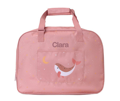 Borsa Spiaggia Anti Sabbia Pink Whale Personalizzabile