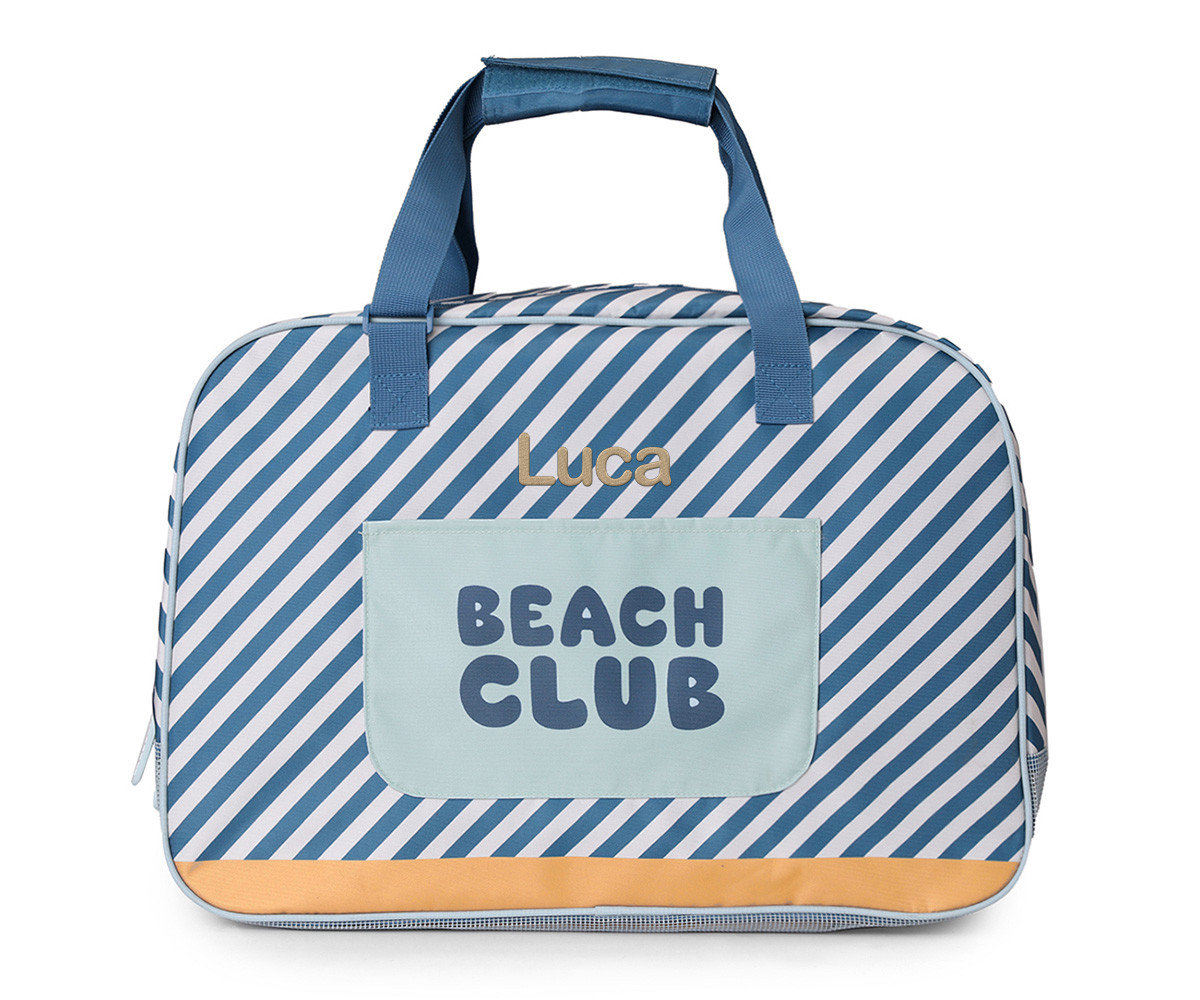 Bolsa de praia com malha  Personalizável Stripes Blues & Beyond