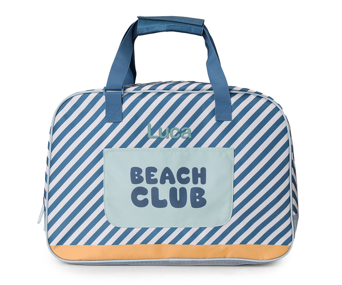 Bolsa de praia com malha  Personalizável Stripes Blues & Beyond