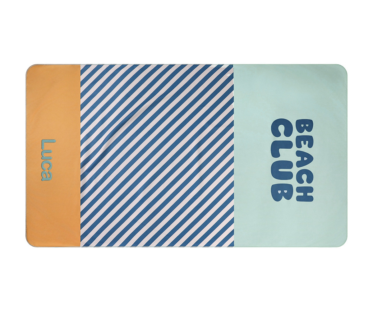 Toalla Playa Microfibra Stripes Blues & Beyond Personalizable