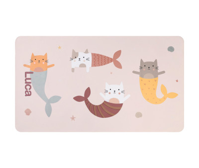 Toalla Playa Microfibra Mermaid Cats Personalizable