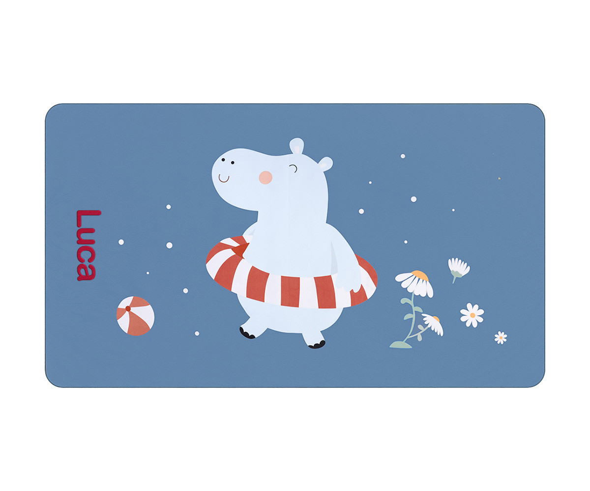 Toalla Playa Microfibra Hippos Personalizable