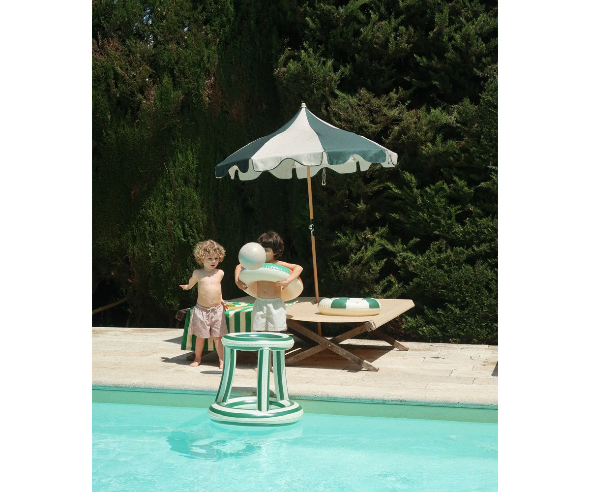 Canasta Hinchable Flotante para Piscina Green Stripes