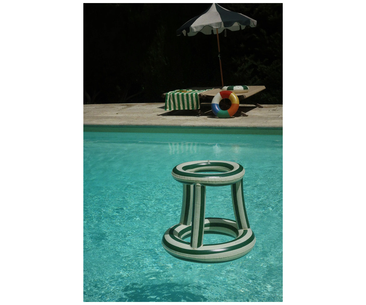 Canasta Hinchable Flotante para Piscina Green Stripes