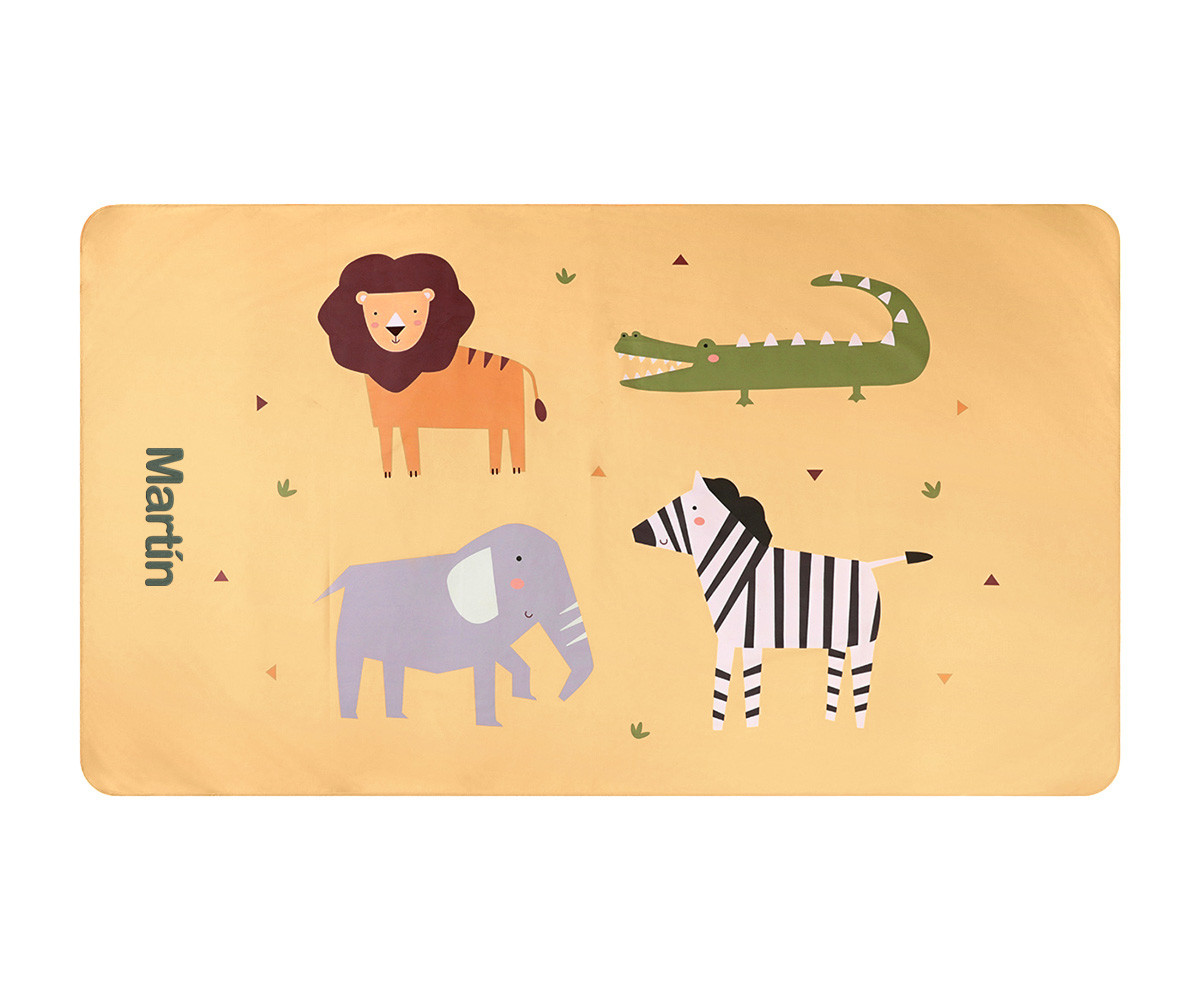 Toalla Playa Microfibra Wild Animals Personalizable
