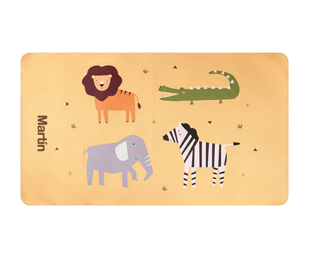 Toalla Playa Microfibra Wild Animals Personalizable