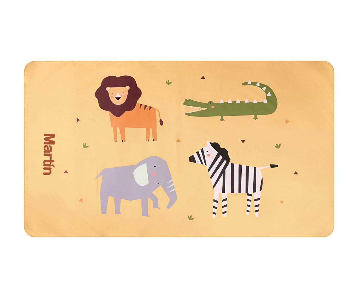 Toalla Playa Microfibra Wild Animals Personalizable