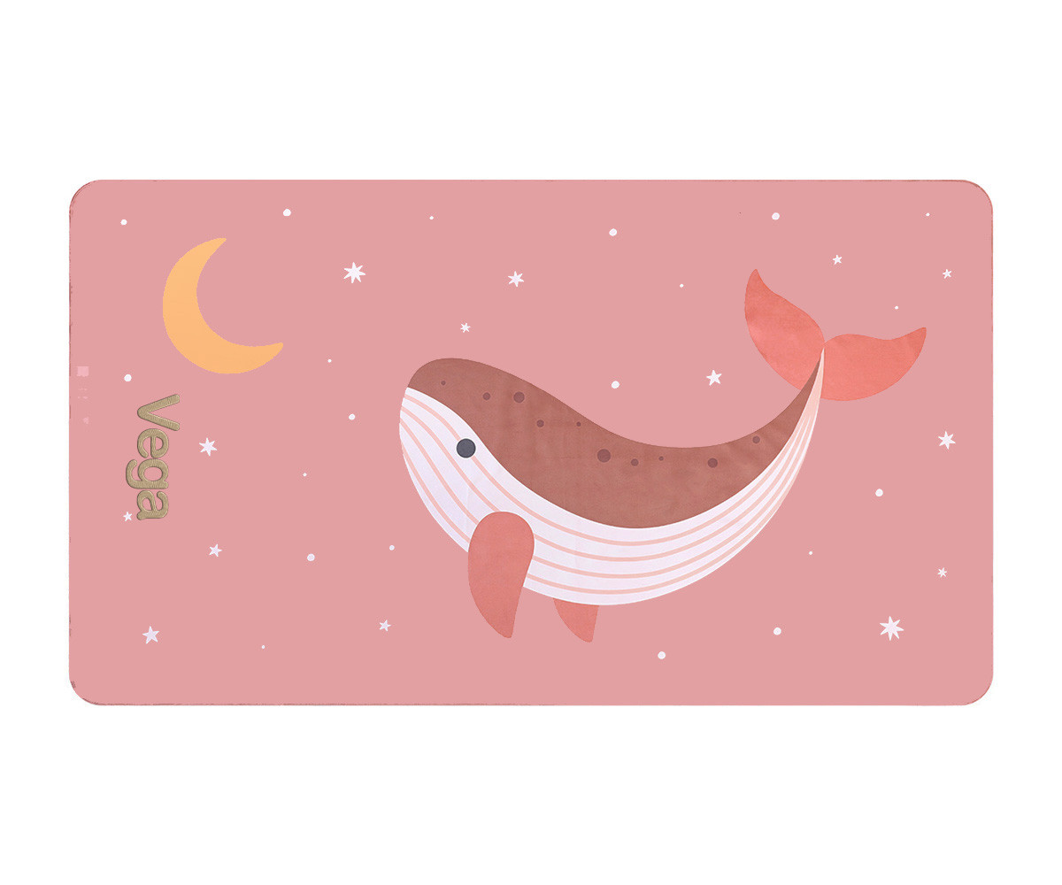 Toalla Playa Microfibra Whale Pink Personalizable