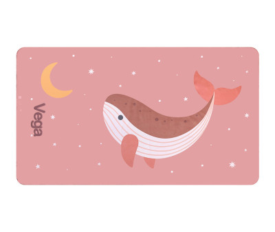 Toalla Playa Microfibra Whale Pink Personalizable