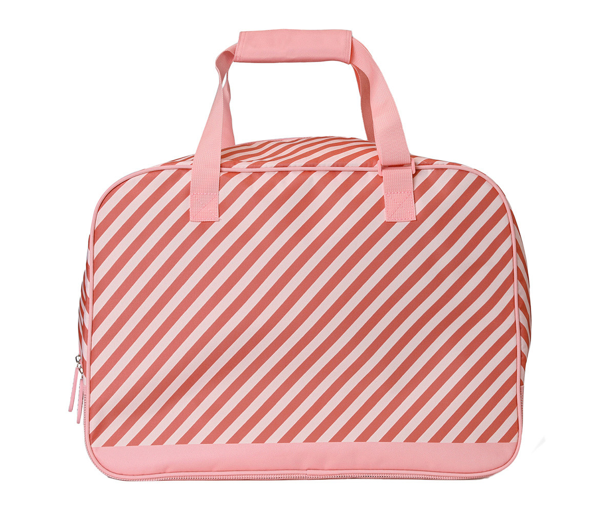 Bolsa de praia com malha Personalizável Stripes Bloom & Blush