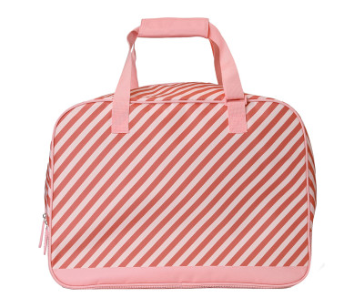 Bolsa de praia com malha Personalizável Stripes Bloom & Blush