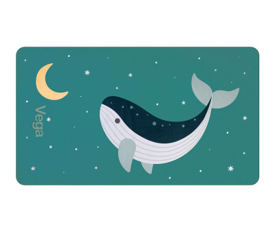 Toalla Playa Microfibra Whale Teal Personalizable