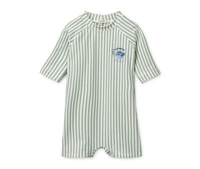 Bañador Bebé Manga Corta Thor Seersucker Peppermint/Sandy