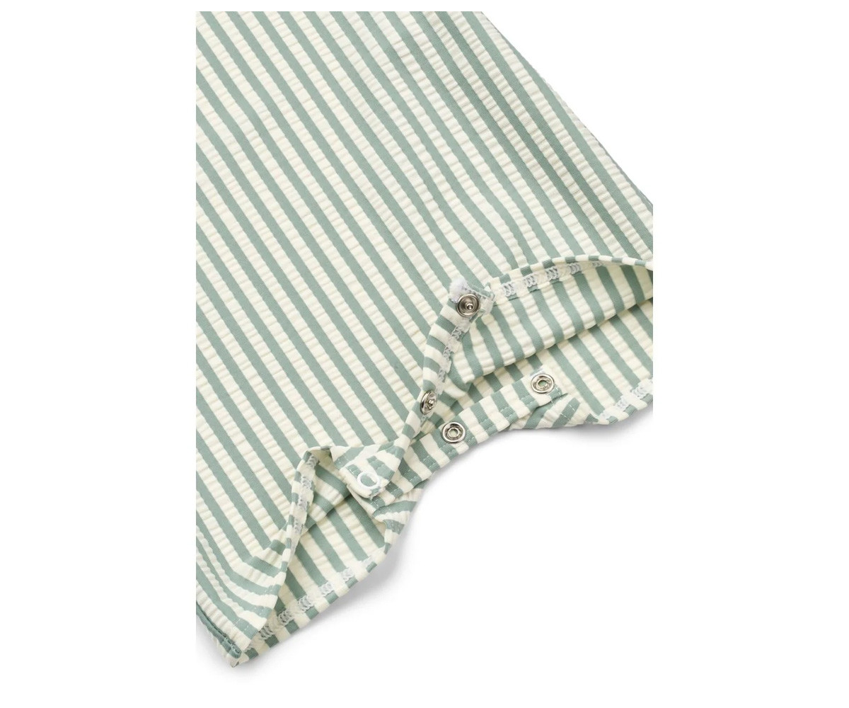 Tuta Nuota Manica Corta Bebè Thor Seersucker Peppermint/Sandy