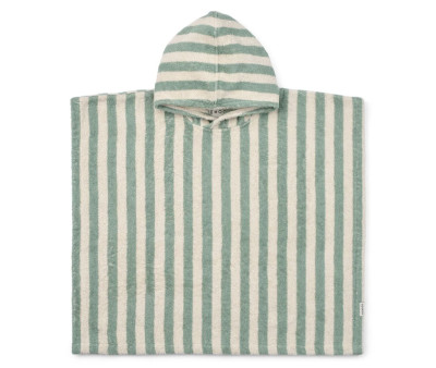 Poncho in Ciniglia Koi Stripe Peppermint/Creme