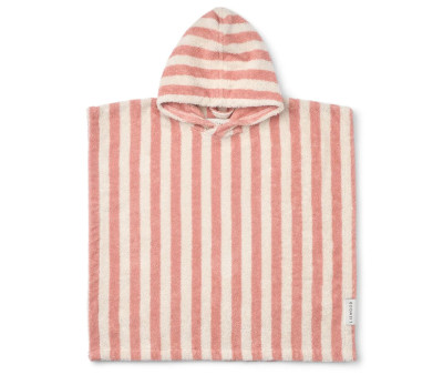 Poncho in Ciniglia Koi Stripe Coral Blush/Creme