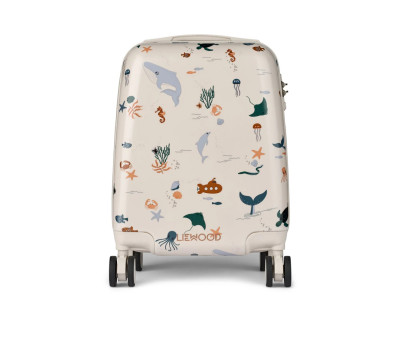 Valigia Bambina Trolley A Mano 55x40x20 Cm | NoBoringSuitcases Cerbiatto Pastello | Rigida ABS Con Serratura