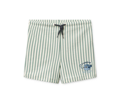 Bañador Short Otto Seersucker Stripe Peppermint/Creme de la Creme
