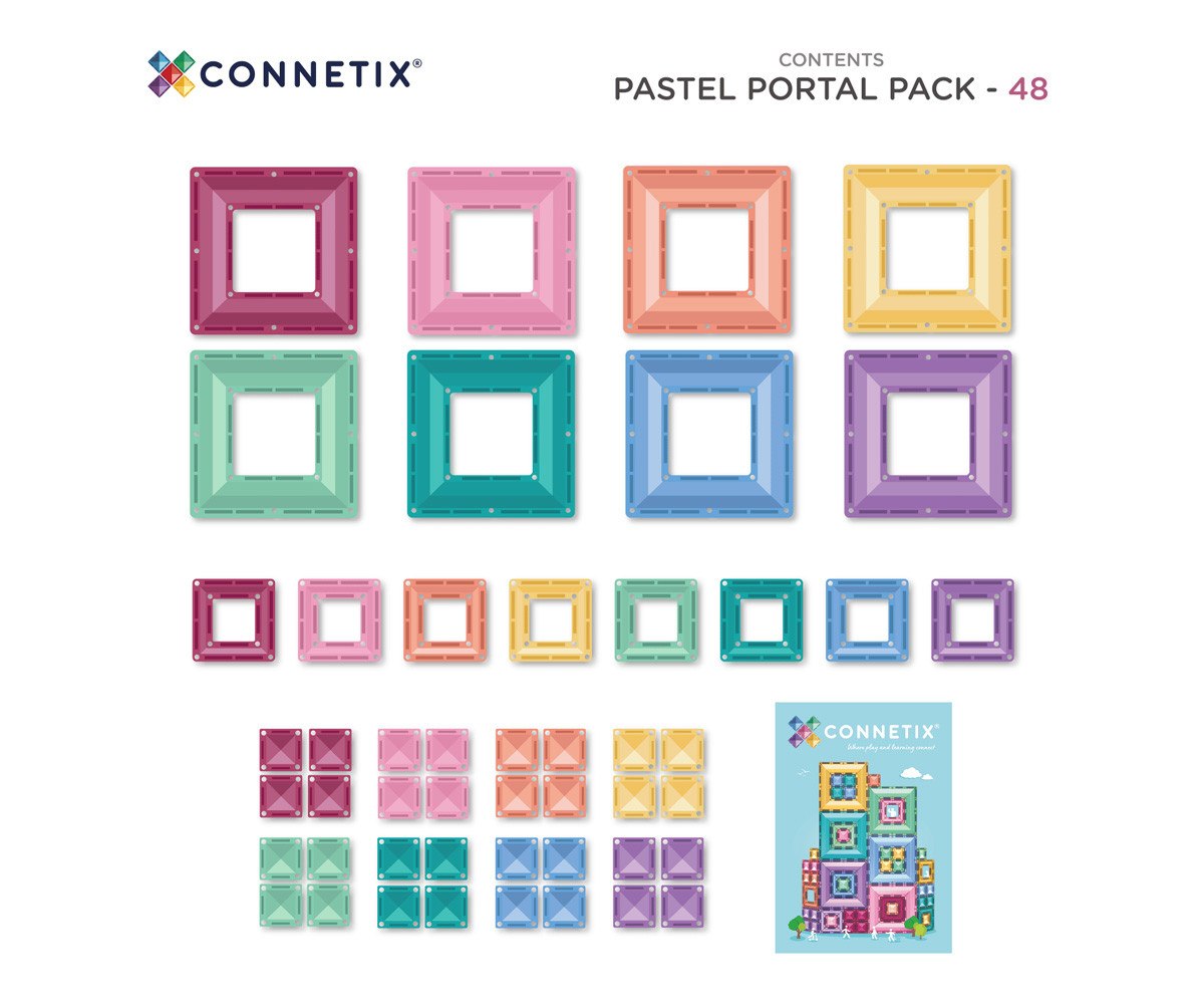 Construcción Connetix Pastel Portal 48 piezas