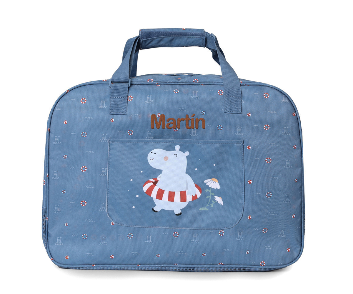 Bolso de Playa con Rejilla Hippos Personalizable