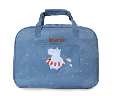 Bolso de Playa con Rejilla Hippos Personalizable