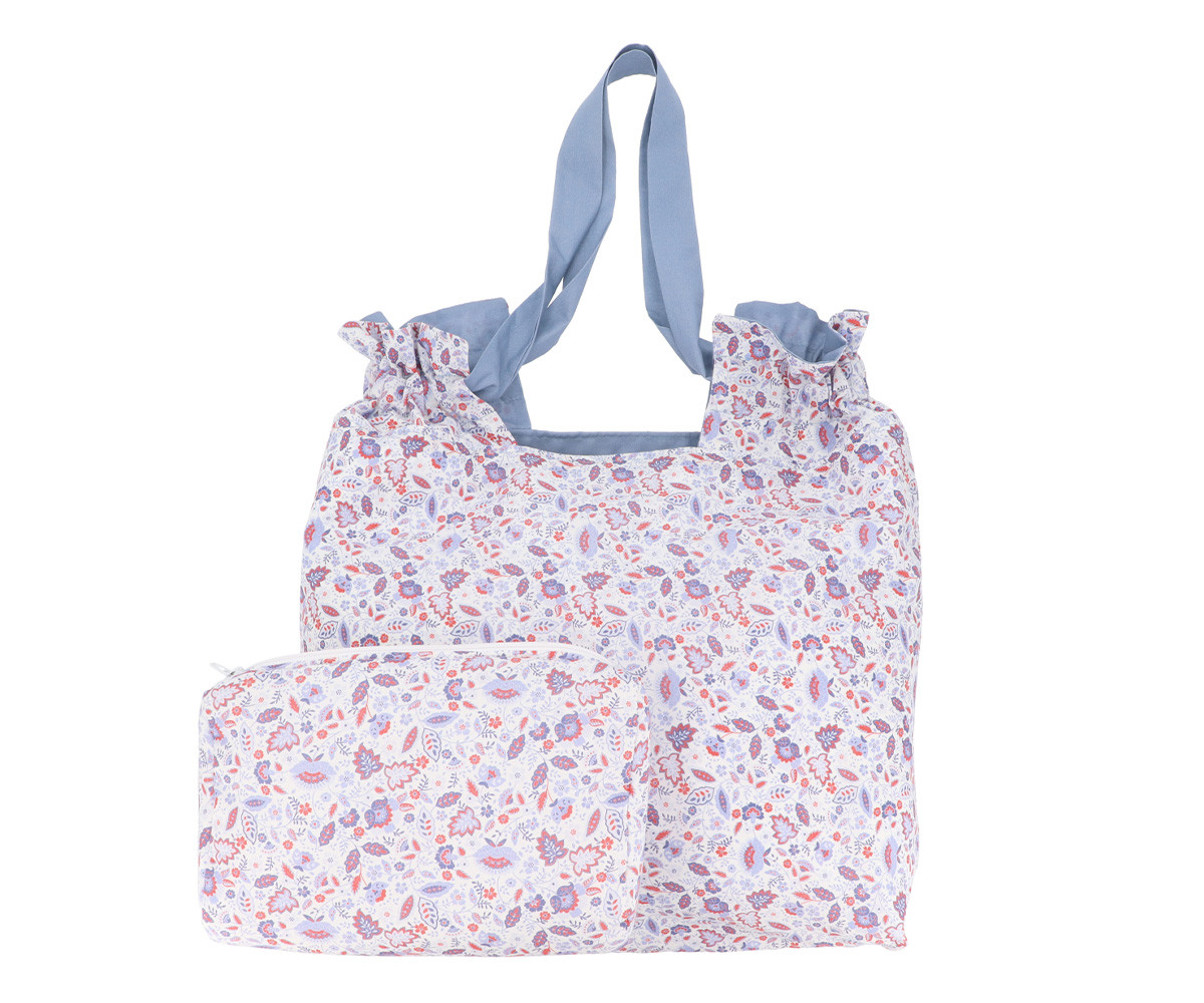 Borsa Tote Fiori Azzurri Personalizzabile