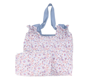 Borsa Tote Fiori Azzurri Personalizzabile