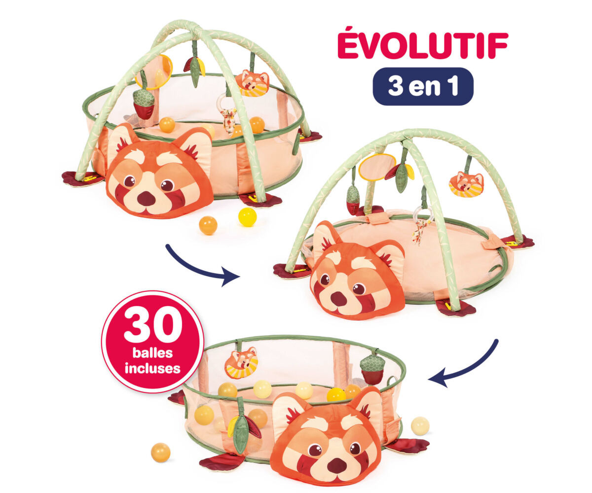 Gimnasio de Actividades y Piscina de Bolas Panda Rojo