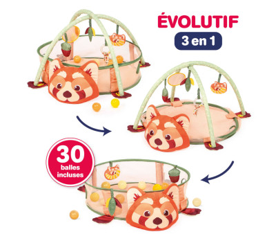 Gimnasio de Actividades y Piscina de Bolas Panda Rojo