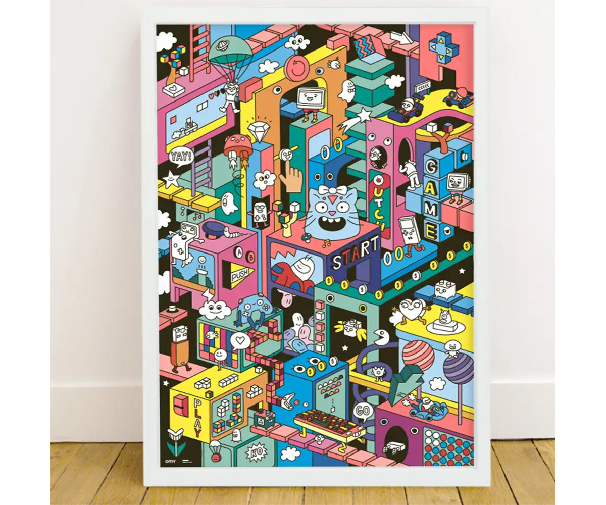 Poster XL Omy Video Game + Pegatinas