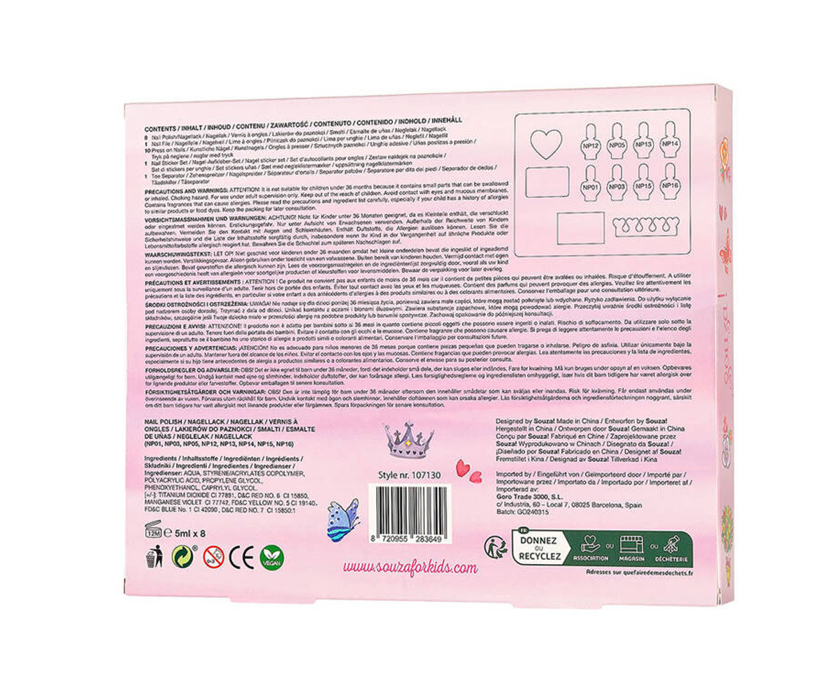 Set de Esmaltes y Accesorios de Uñas Princesas