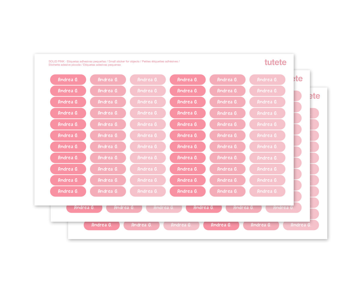 198 Mini Etichette Adesive Solid Pink