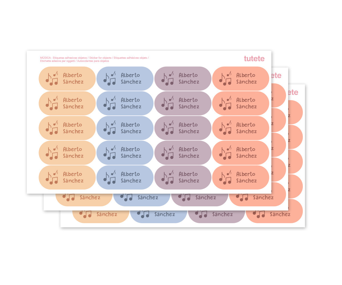 60 Pegatinas para Objetos Música