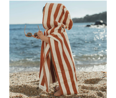 Poncho de Playa Ocean World Brown Stripe