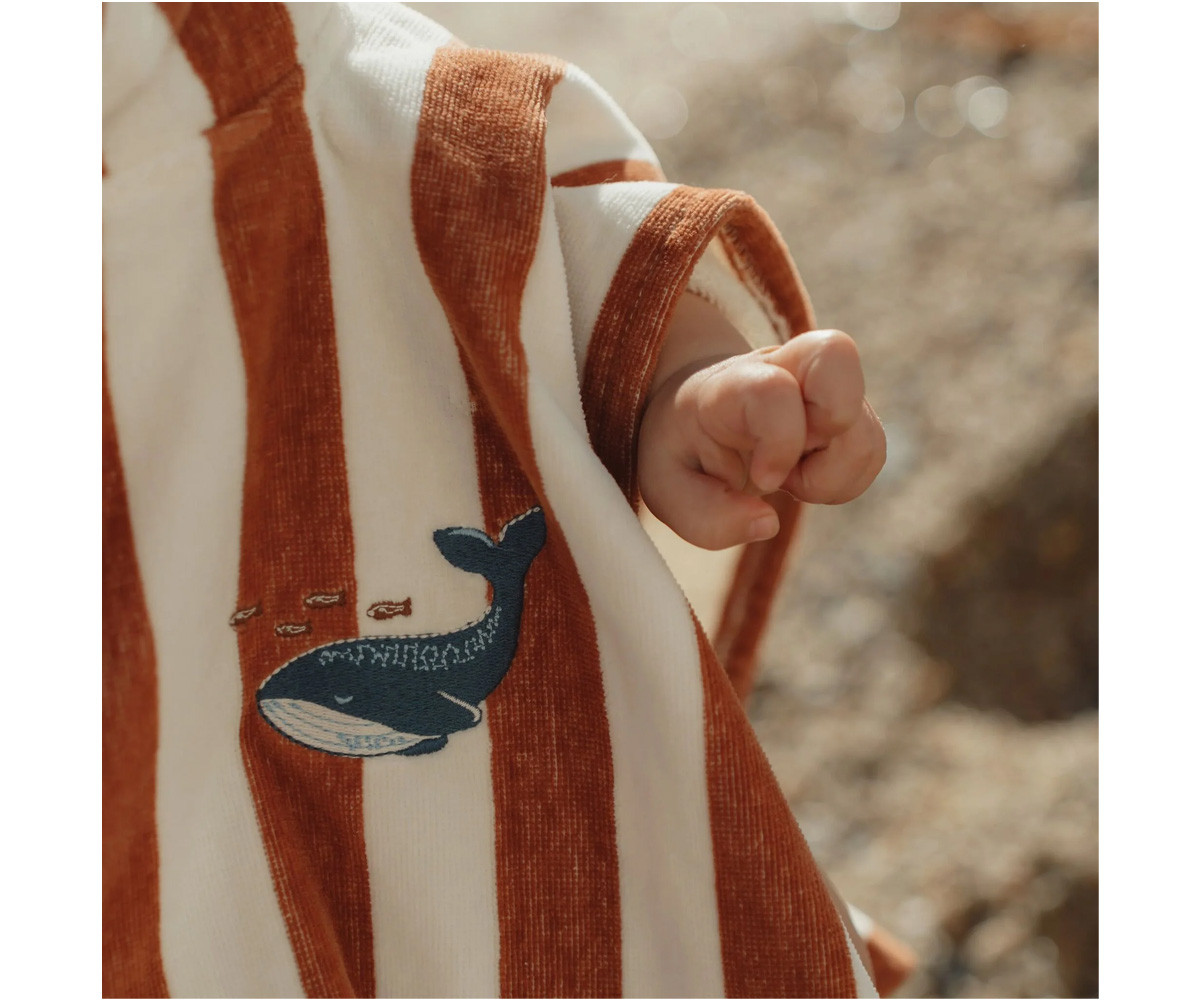 Poncho de Playa Ocean World Brown Stripe