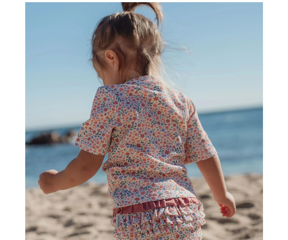 Camiseta Protección Solar Manga Corta Flores