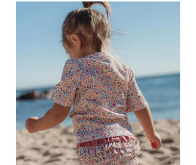 Camiseta Protección Solar Manga Corta Flores