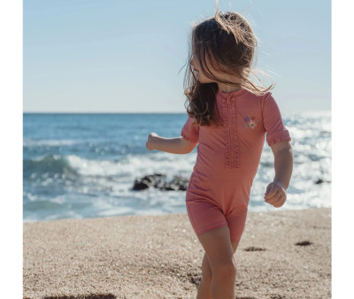 Bañador con Cremallera Pink Rose