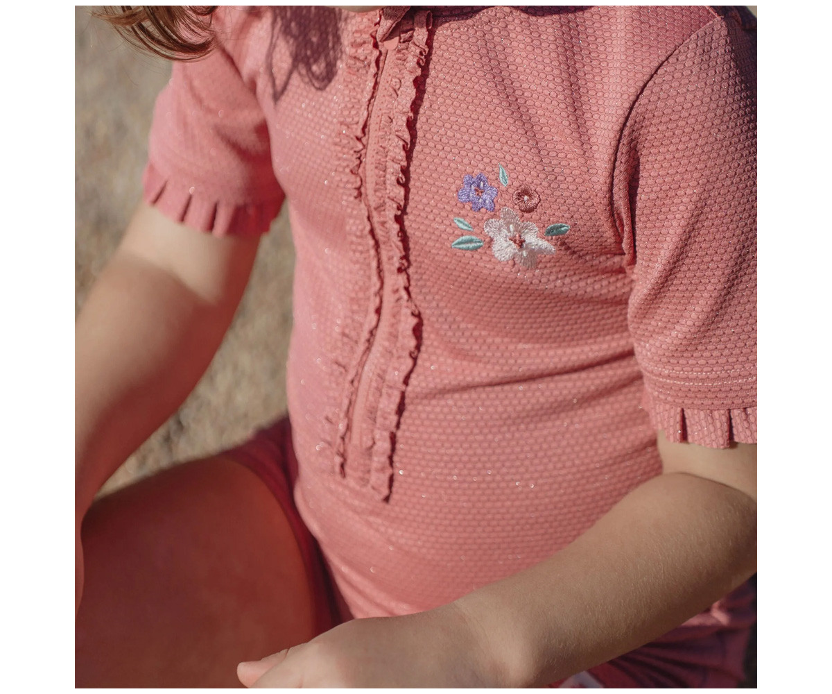 Bañador con Cremallera Pink Rose