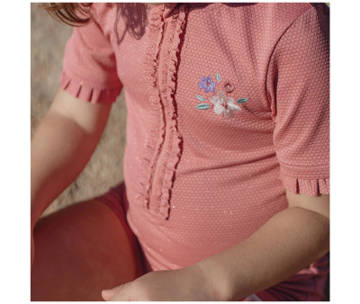 Bañador con Cremallera Pink Rose