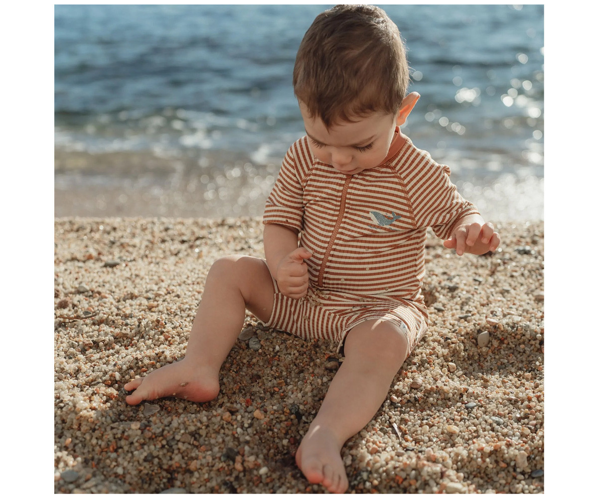 Bañador con Cremallera Ocean Brown Stripes