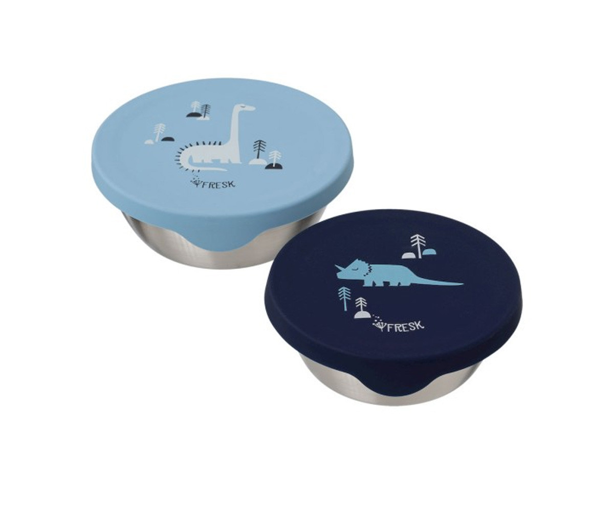 2 Snack Box Acciaio Inox Dinosauri