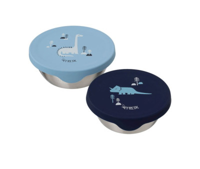 2 Snack Box Acciaio Inox Dinosauri