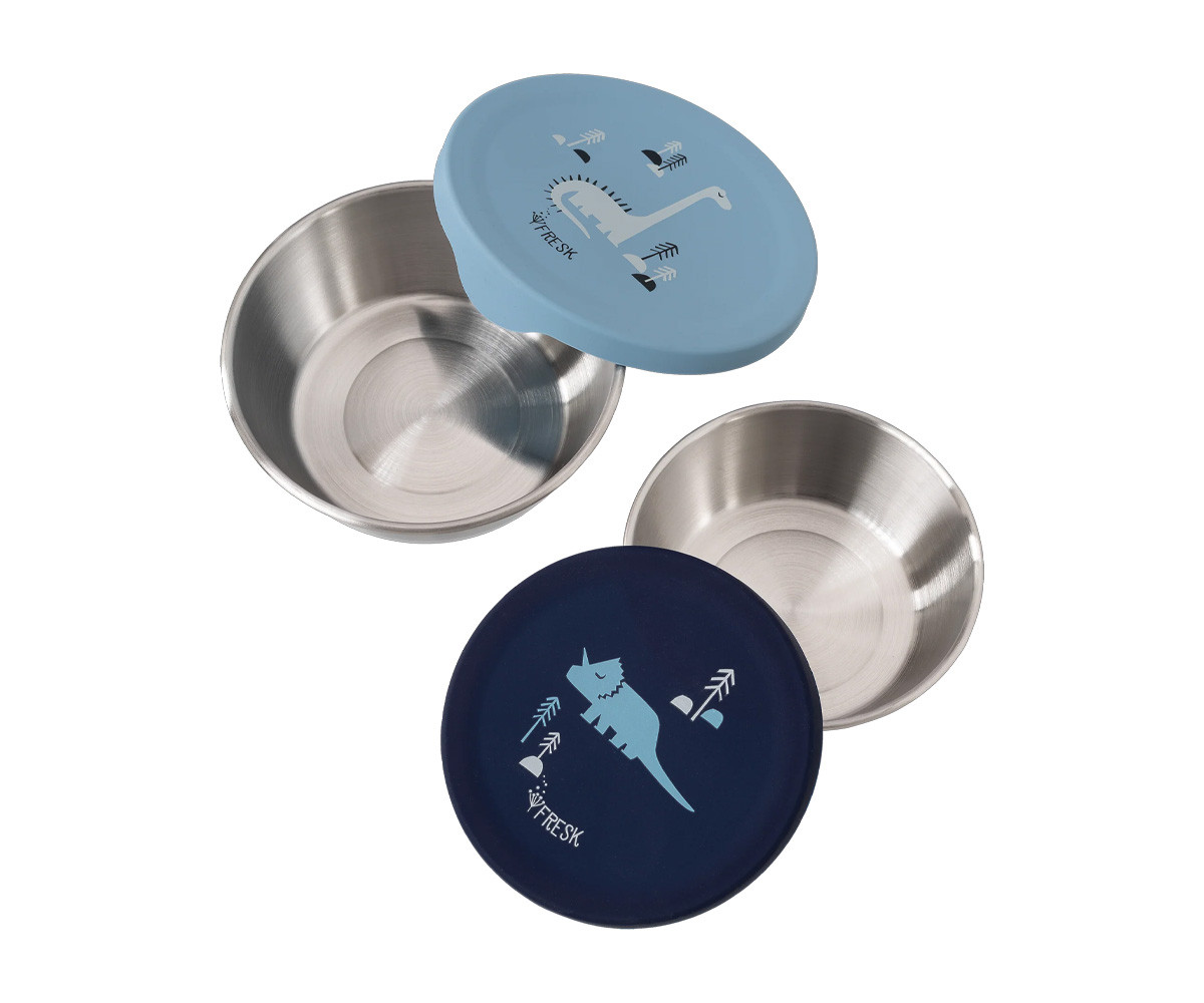 2 Snack Box Acciaio Inox Dinosauri