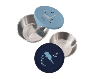 2 Snack Box Acciaio Inox Dinosauri